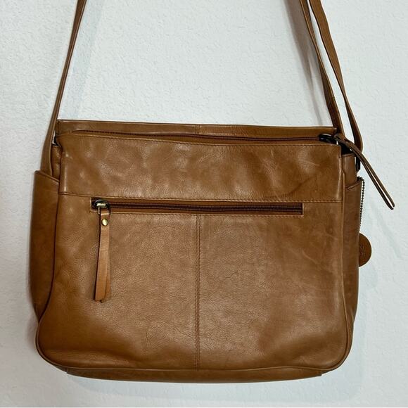 GIGI LIGHT BROWN GEUNINE LEATHER WOMEN BAG WITH CARD COMPARTMENT - Picture 4 of 8